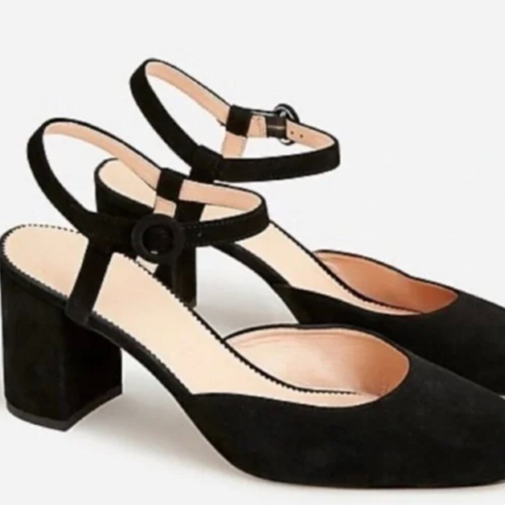 J Crew Maisie Ankle-strap Heels In Italian Suede For Women